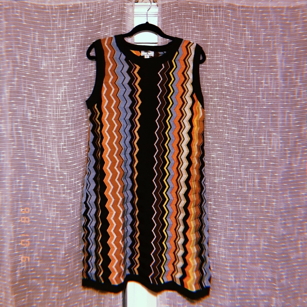 Missoni Zig-Zag Sleeveless Crewneck Sweater Dress